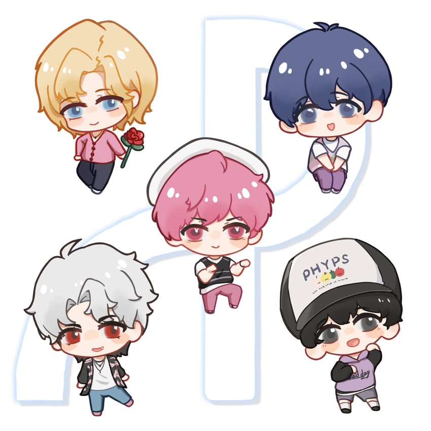 eunho, yejun, bamby, noah, and hamin (plave) drawn by feiman_mo