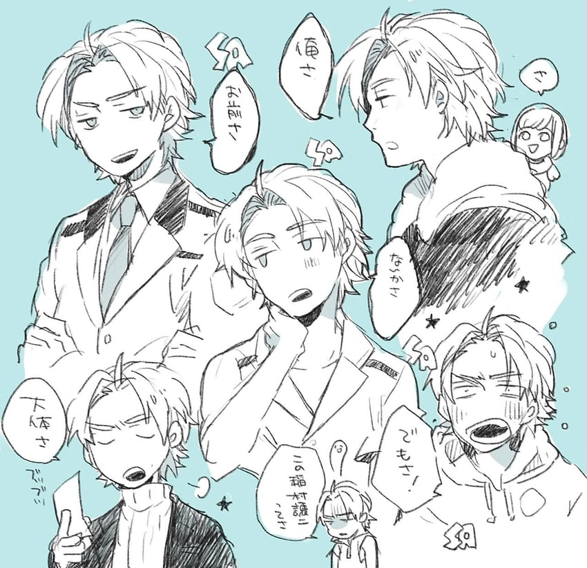 protagonist and nanatsumori minoru (tokimeki memorial and 2 more) drawn by genpai39