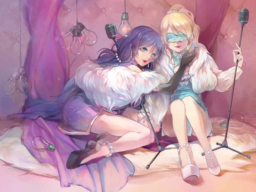 tojo nozomi and ayase eli (love live! and 2 more) drawn by kae_hokora