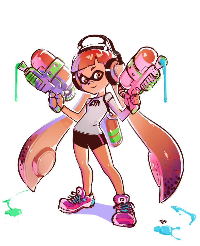 inkling player character, inkling girl, and kaori (splatoon and 1 more) drawn by optionaltypo