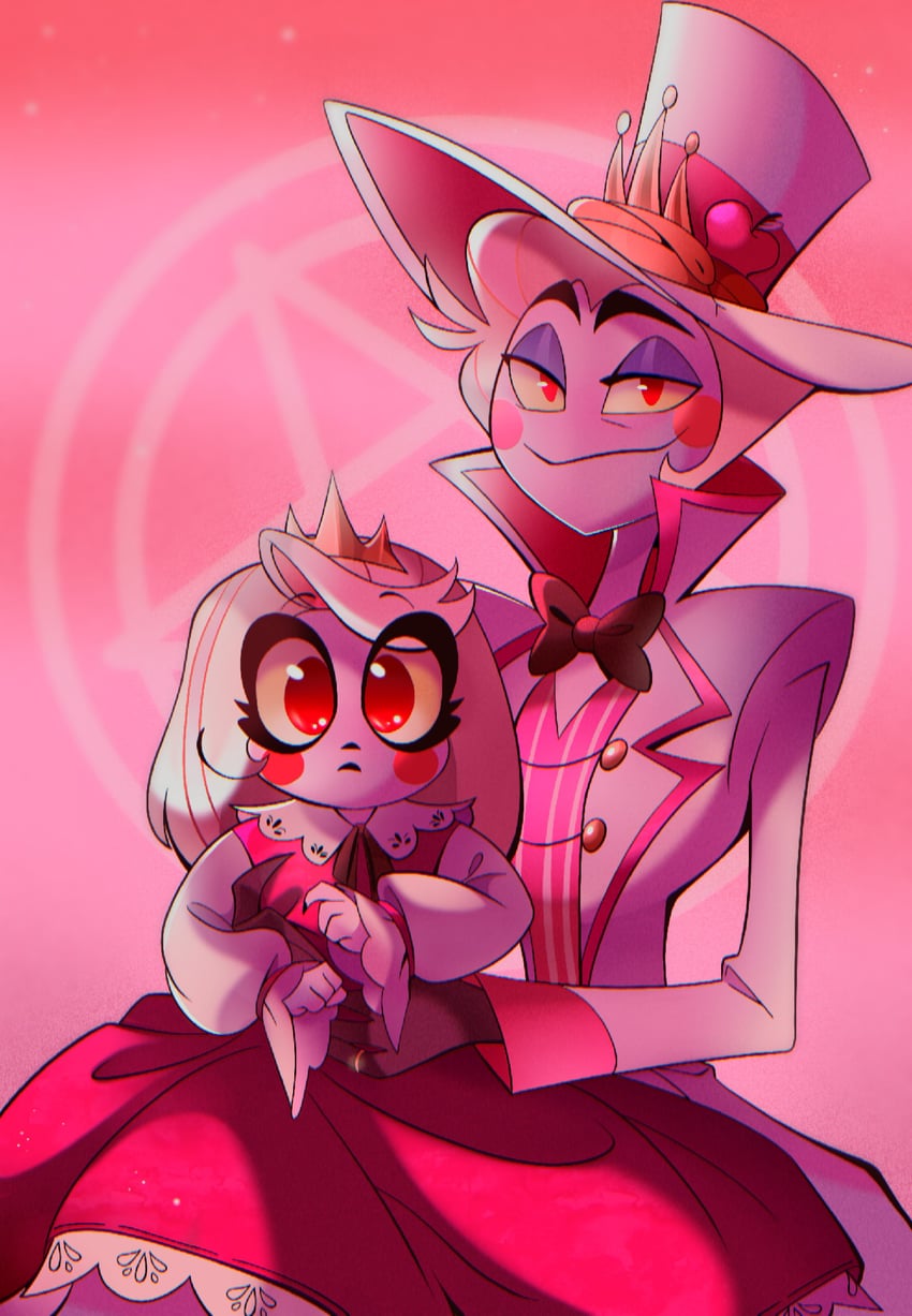 lucifer morningstar and charlie morningstar (hazbin hotel) drawn by chandllucky
