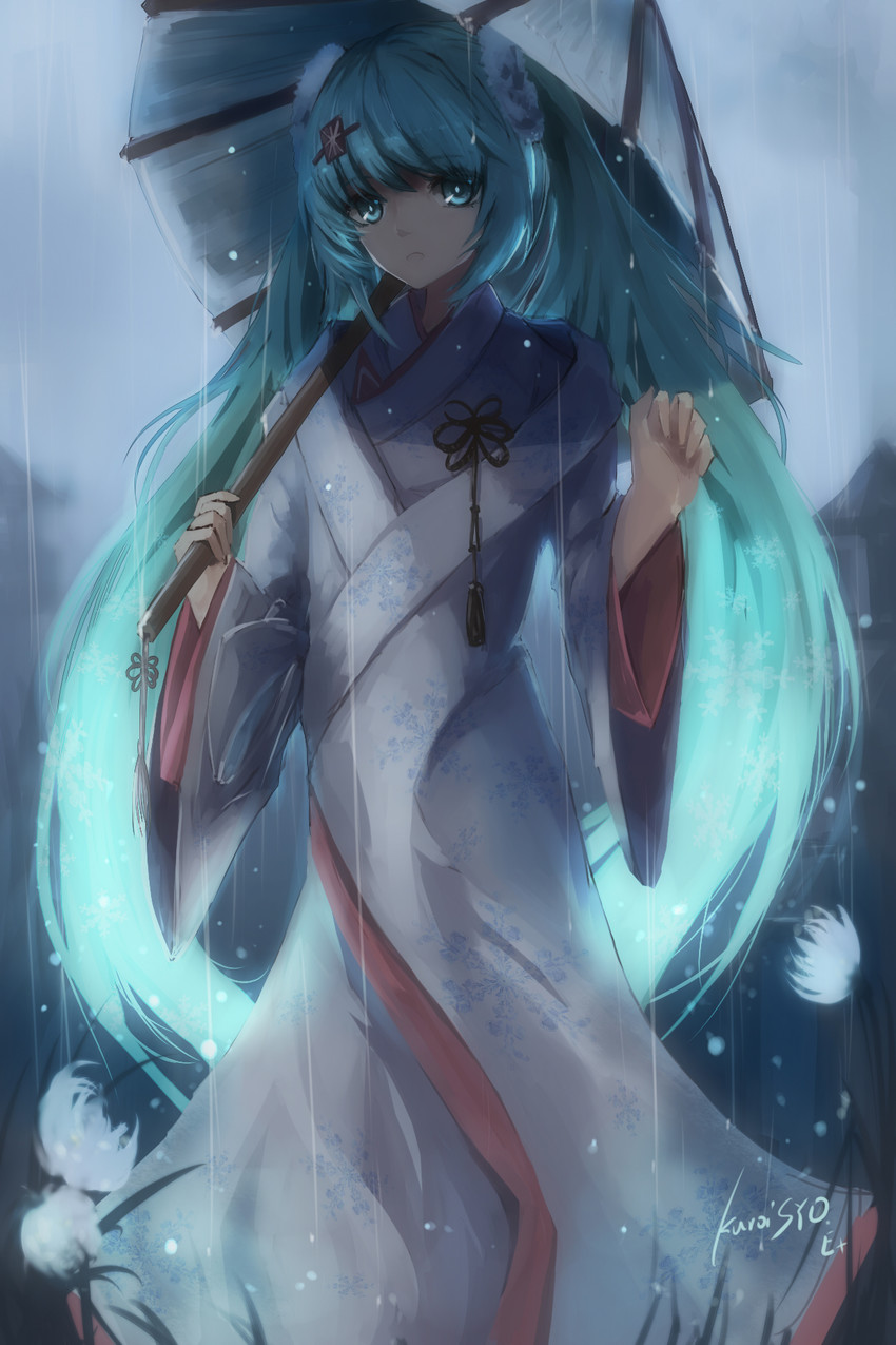 hatsune miku and yuki miku (vocaloid) drawn by asahi_kuroi