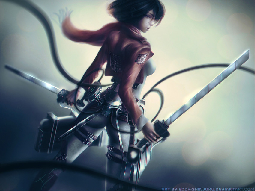mikasa ackerman (shingeki no kyojin) drawn by eddy_shinjuku