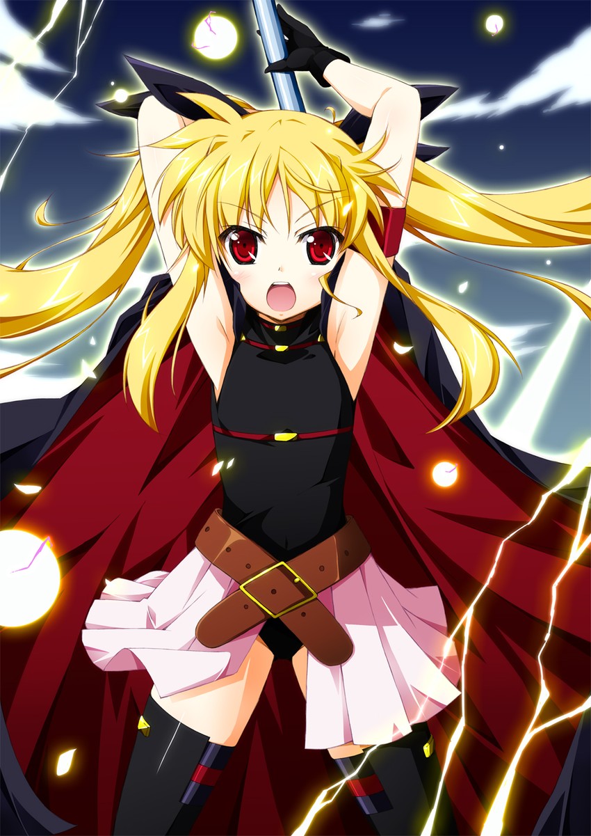 fate testarossa and bardiche (lyrical nanoha and 2 more) drawn by kanzaki_sora
