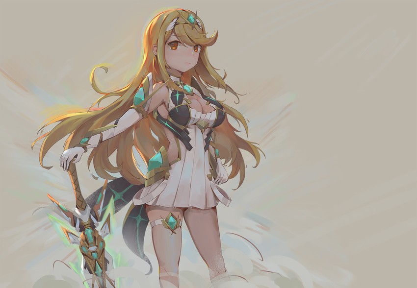 mythra (xenoblade chronicles and 1 more) drawn by kiiro_kimi
