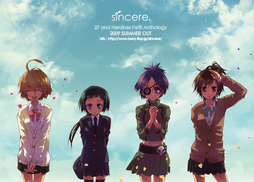chrome dokuro, miura haru, sasagawa kyouko, and uni (katekyo hitman reborn!) drawn by natsume_(1-pico)