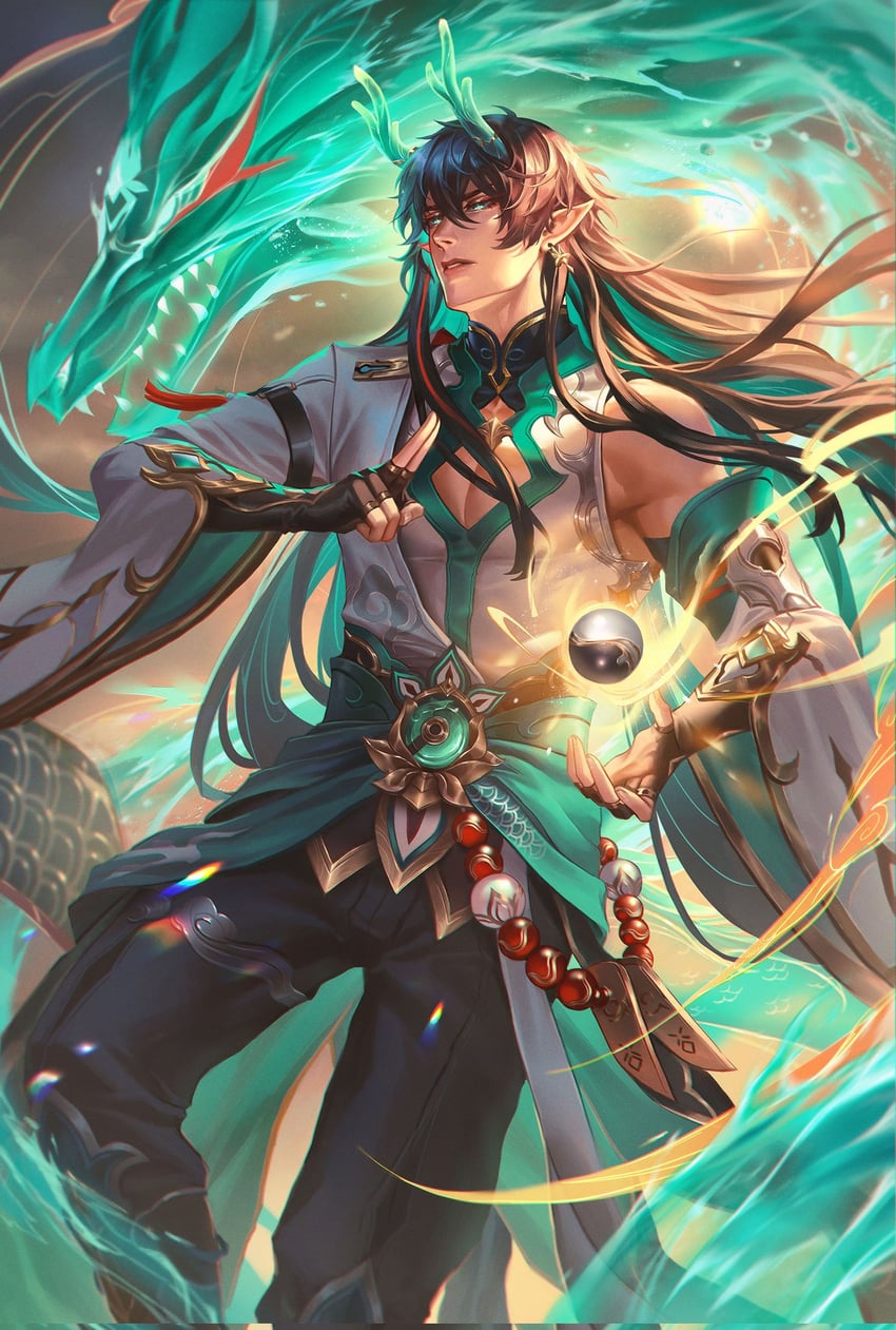 dan heng (honkai and 1 more) drawn by crovius