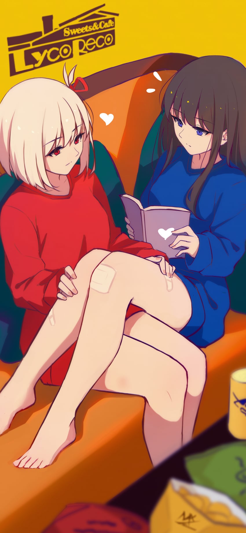 nishikigi chisato and inoue takina (lycoris recoil) drawn by shimmer