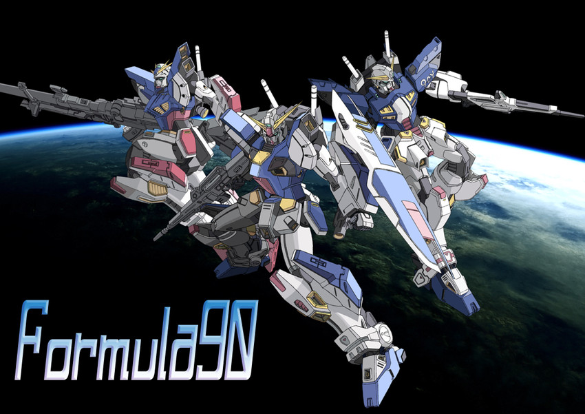 f90 gundam, f90y cluster gundam, and f90ii gundam (gundam and 2 more) drawn by ayakaze_satsuki
