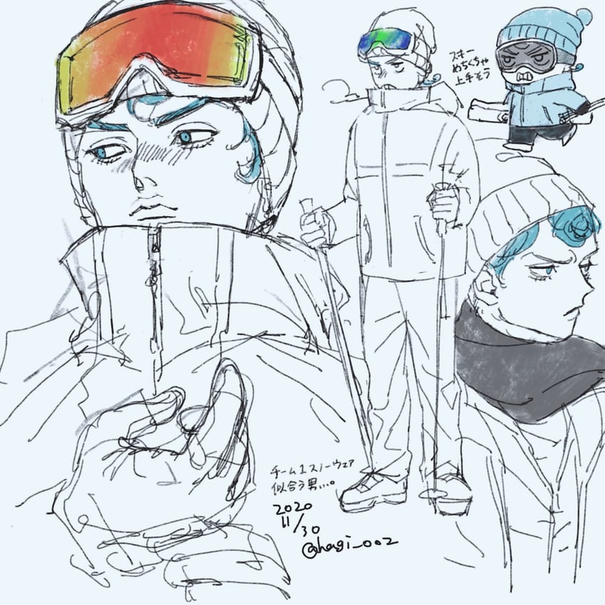 ghiaccio (jojo no kimyou na bouken and 1 more) drawn by hagiko15