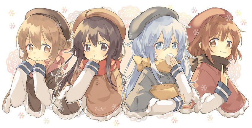 hibiki, inazuma, ikazuchi, and akatsuki (kantai collection) drawn by zuho_(vega)