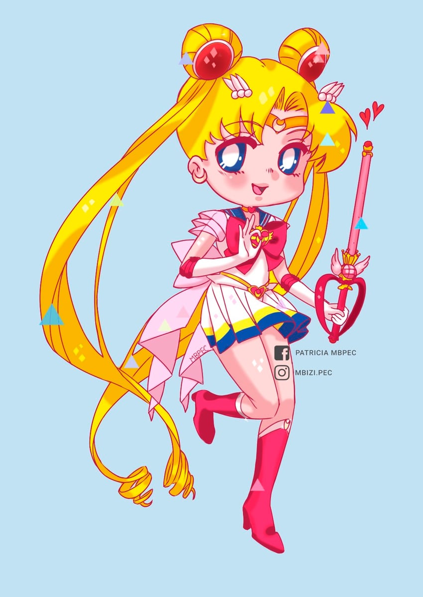tsukino usagi, sailor moon, and super sailor moon (bishoujo senshi sailor moon) drawn by patricia_mbpec