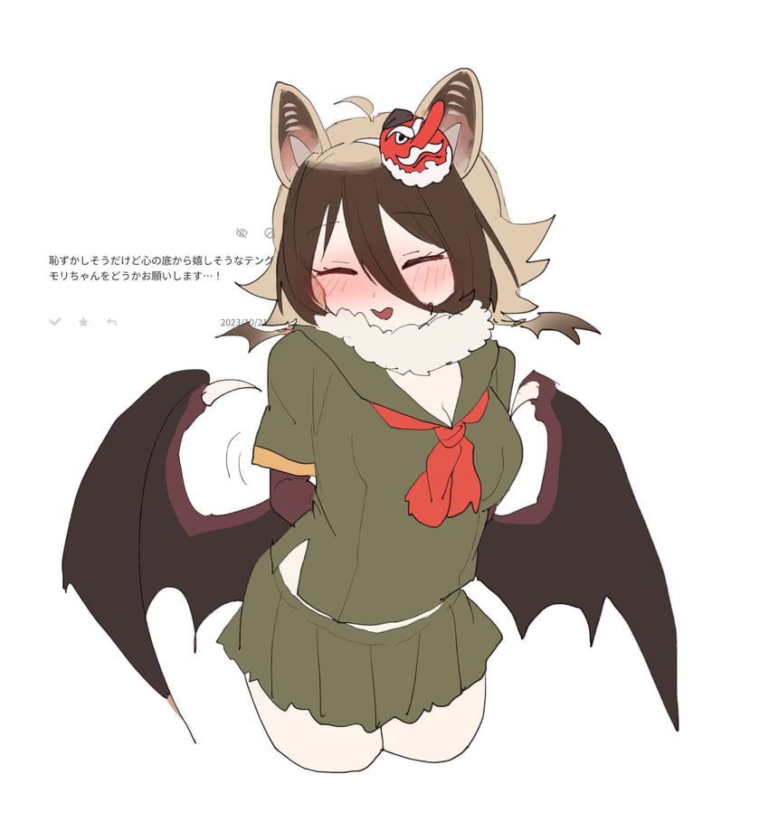 hilgendorf's tube-nose bat (kemono friends) drawn by chicha_(chi_cha_rigbo)