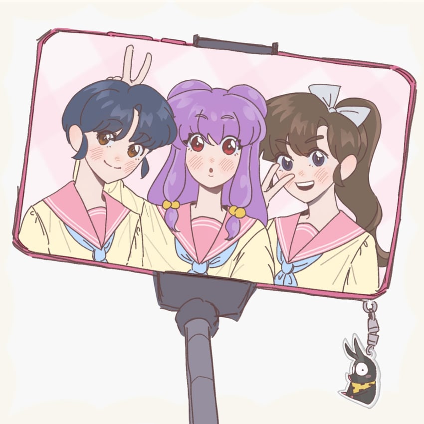 shampoo, tendou akane, p-chan, and kuonji ukyou (ranma 1/2) drawn by hybhu22454