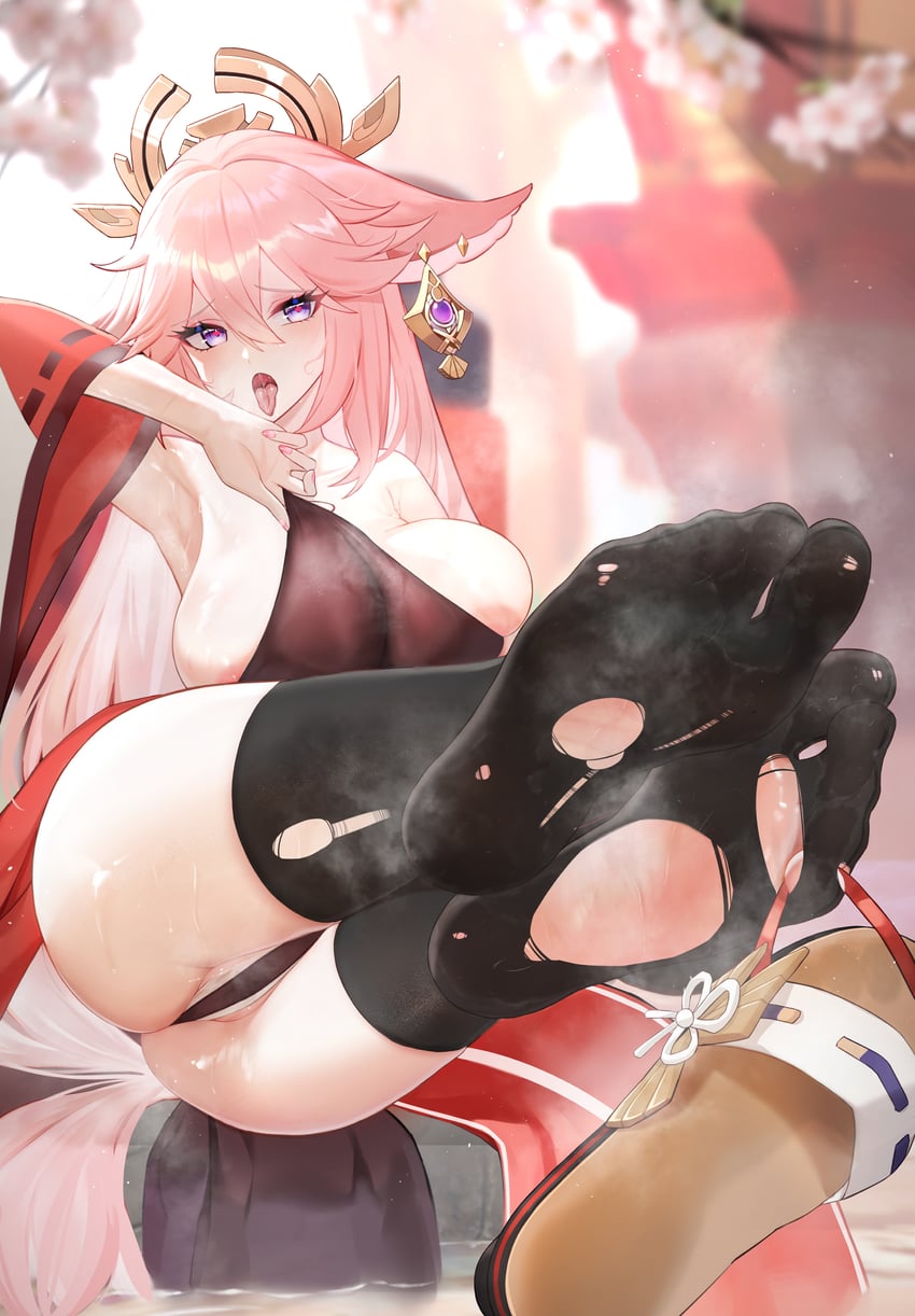yae miko (genshin impact) drawn by ursica