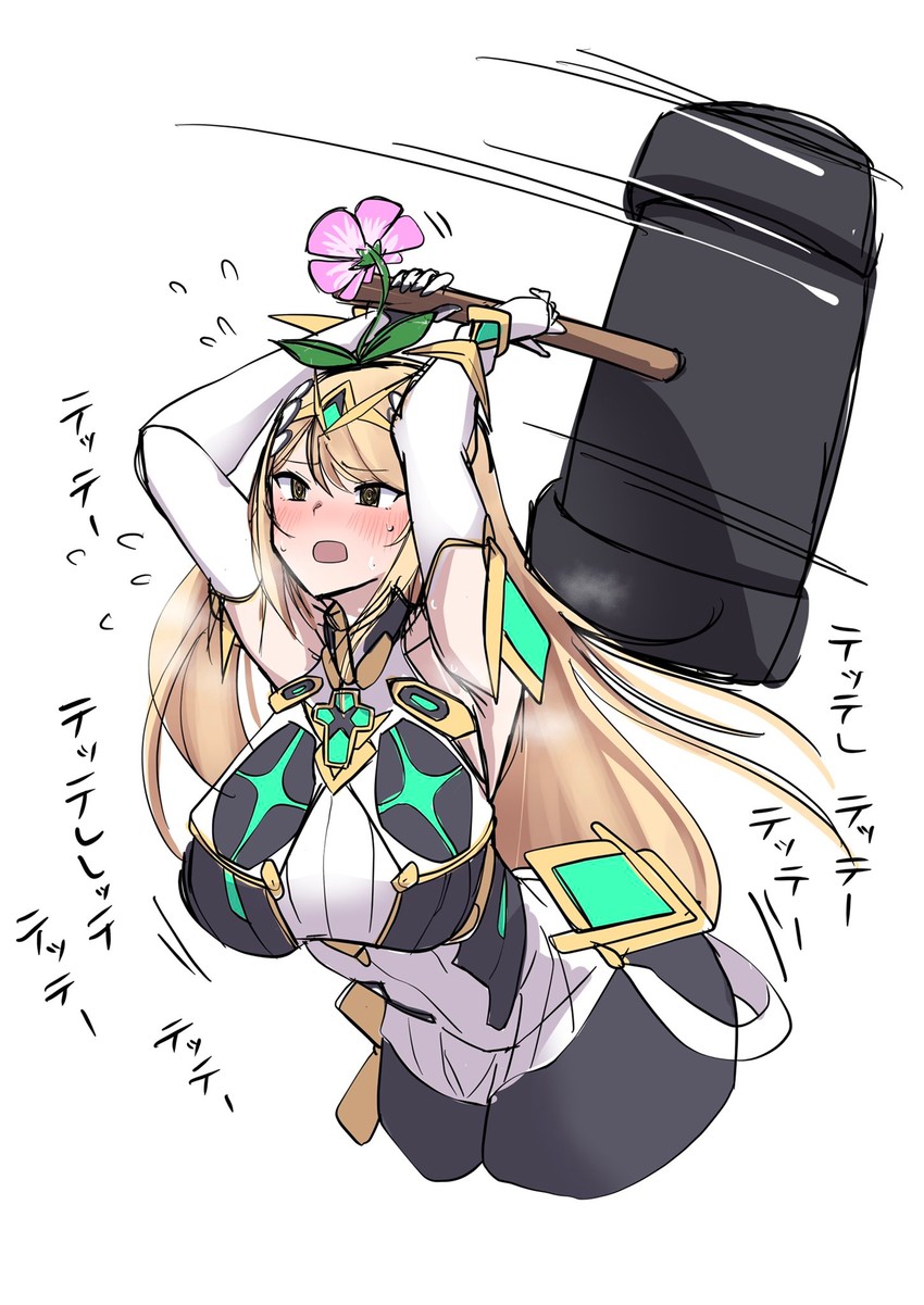 mythra (xenoblade chronicles and 3 more) drawn by ryouten9