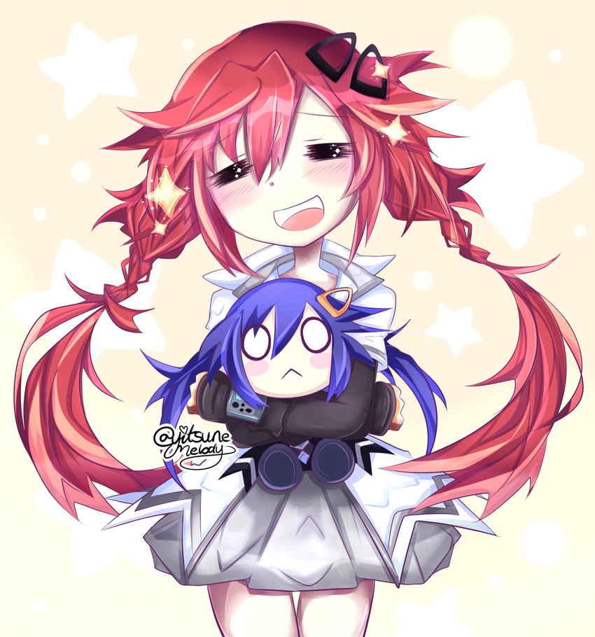 tennouboshi uzume and ankokuboshi kurome (neptune and 1 more) drawn by yitsune_melody