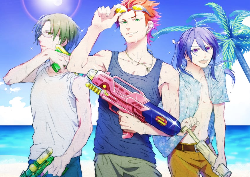 kanzaki souma, kiryu kuro, and hasumi keito (ensemble stars!) drawn by tsubana-jorushi