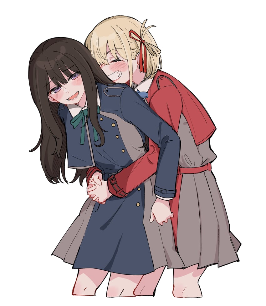nishikigi chisato and inoue takina (lycoris recoil) drawn by 6t24413