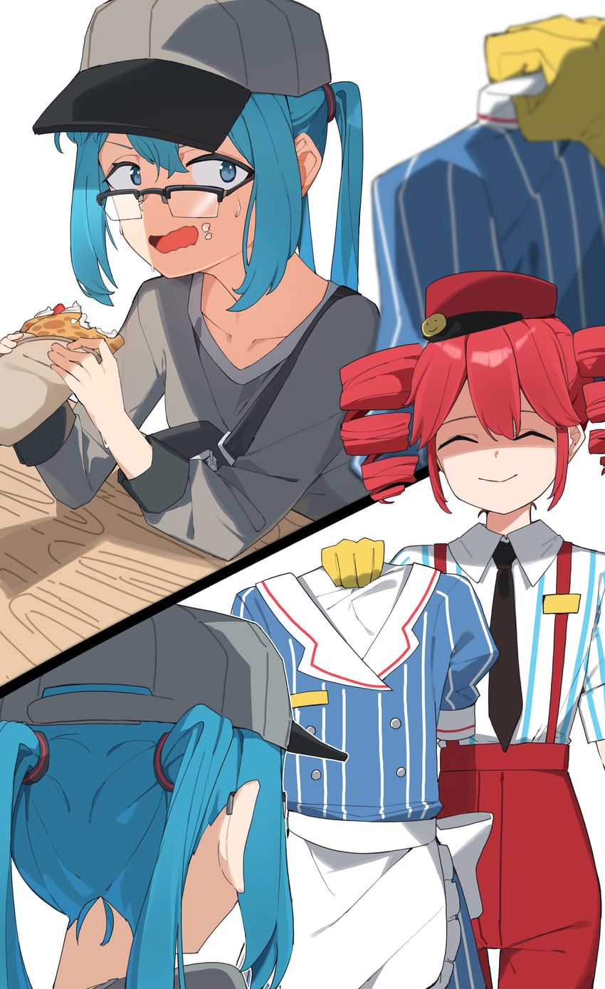 hatsune miku and kasane teto (vocaloid and 2 more) drawn by nun178089