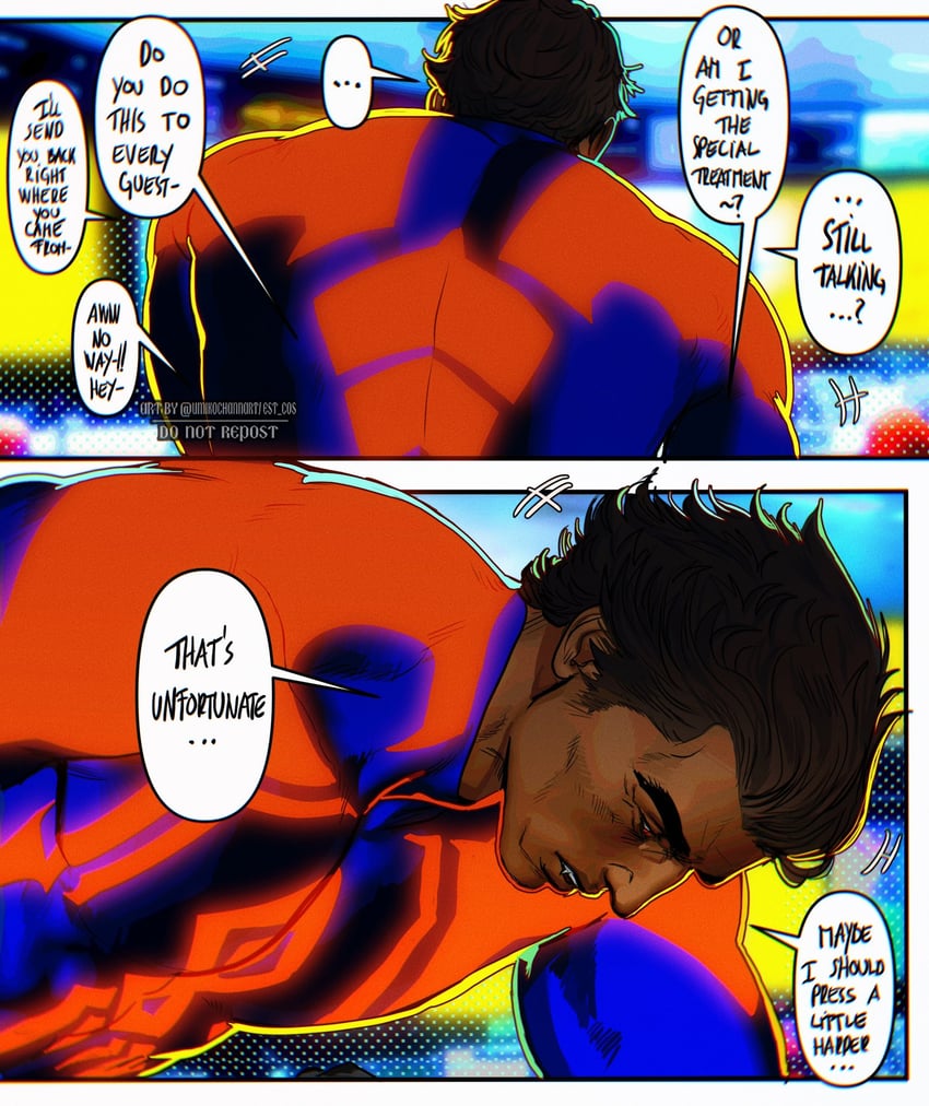 miguel o'hara and spider-man (marvel and 3 more) drawn by umikochannart
