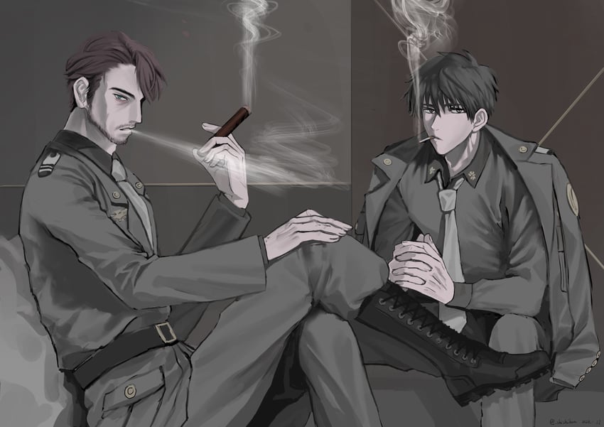 commander and andersen (goddess of victory: nikke) drawn by shishimaru_(shishibon)