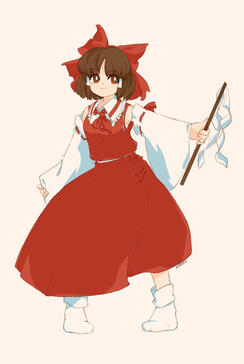 hakurei reimu (touhou and 1 more) drawn by hamriku