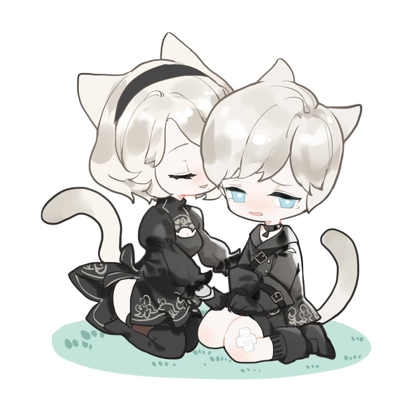 2b and 9s (nier and 1 more) drawn by indai_(3330425)