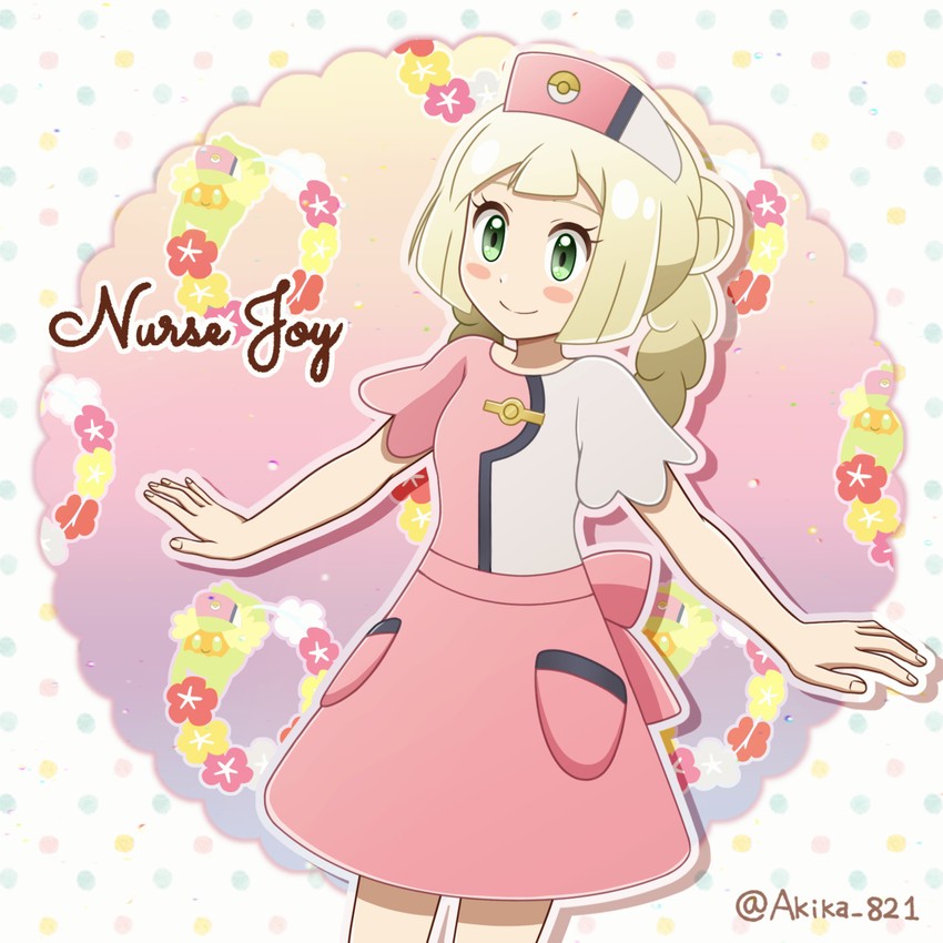 lillie, joy, and comfey (pokemon and 1 more) drawn by akika_821