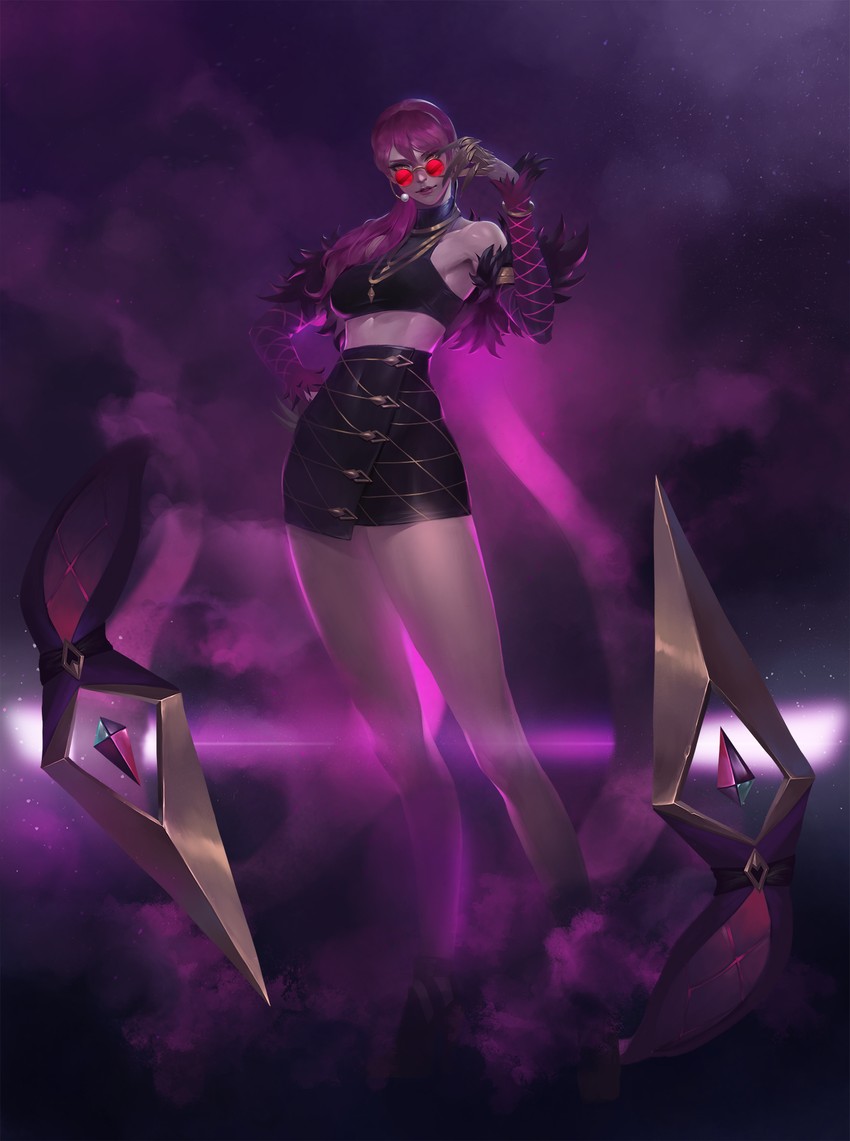 evelynn and k/da evelynn (league of legends) drawn by midfinger
