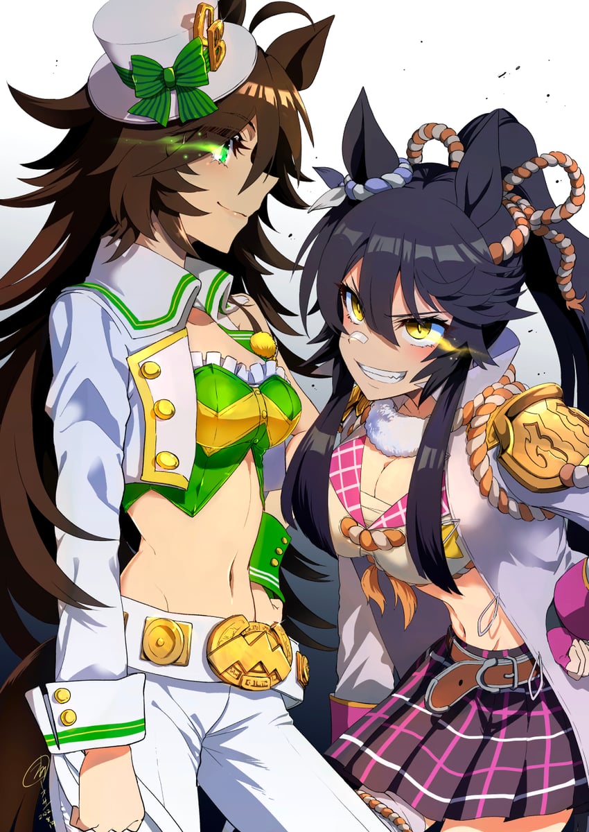 mr. c.b. and narita brian (umamusume) drawn by tsunemi_aosa