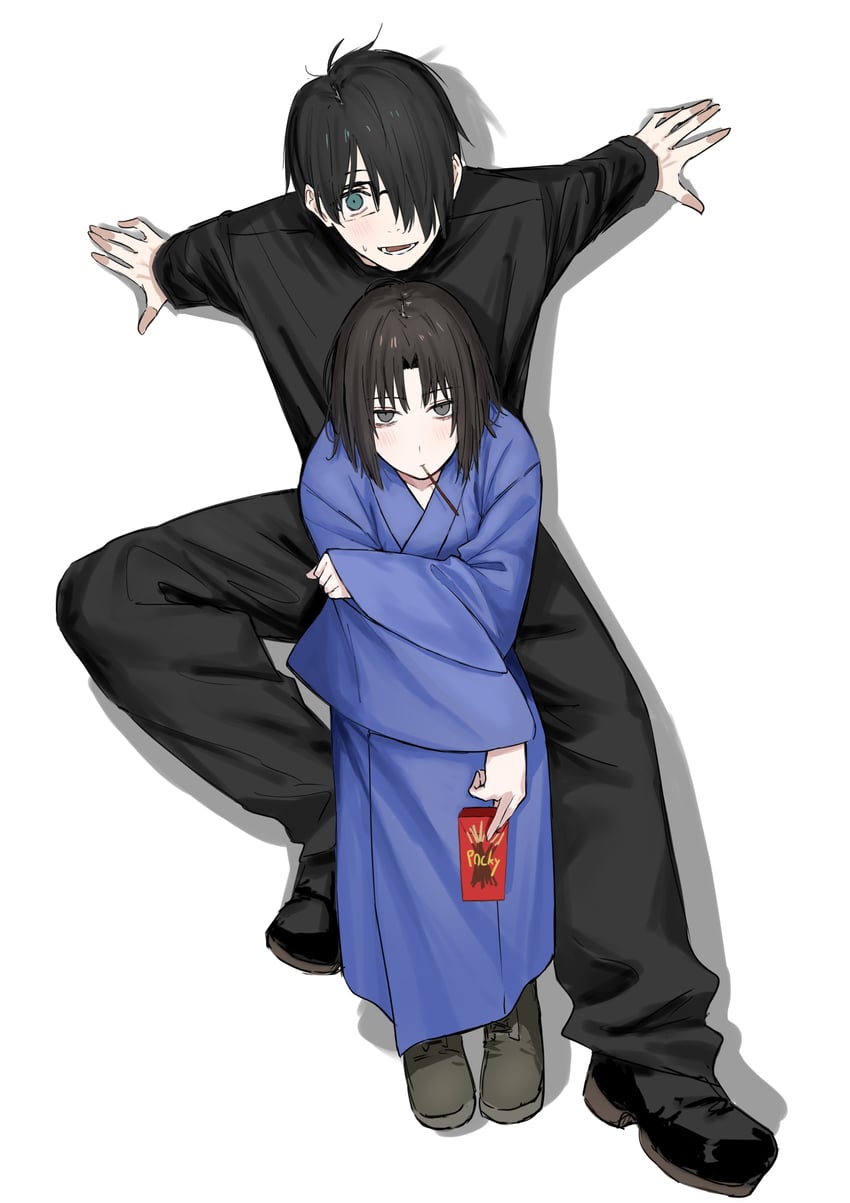 ryougi shiki and kokutou mikiya (kara no kyoukai) drawn by egomeshi