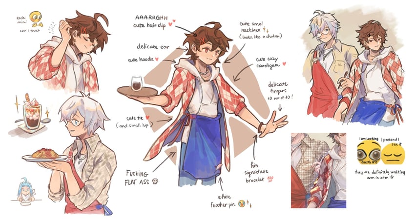 sandalphon, lyria, and lucifer (granblue fantasy) drawn by renren_be