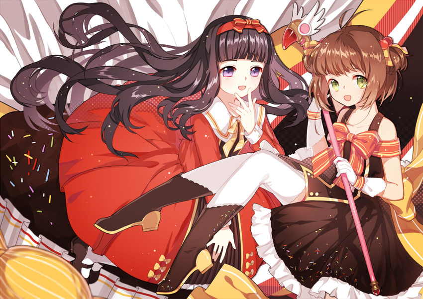 kinomoto sakura and daidouji tomoyo (cardcaptor sakura) drawn by youli_(yori)