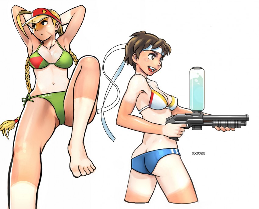 cammy white and kasugano sakura (street fighter and 1 more) drawn by kiharatotsunori