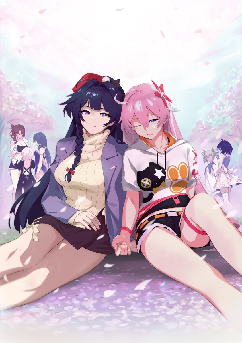 kiana kaslana, raiden mei, fu hua, bronya zaychik, seele vollerei, and 2 more (honkai and 1 more) drawn by nagi-kaze