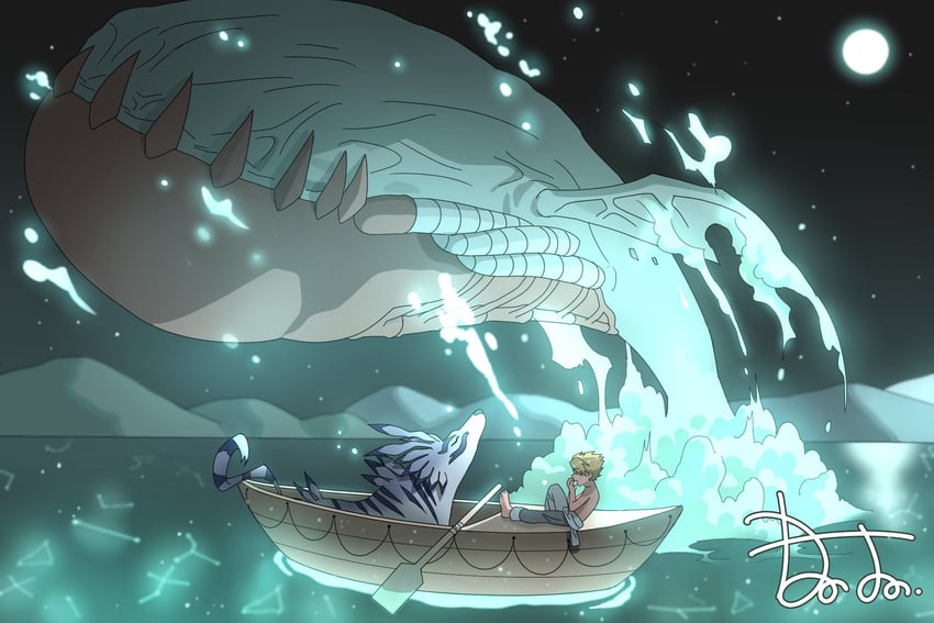 ishida yamato, garurumon, and whamon (digimon and 1 more) drawn by roseepdl2