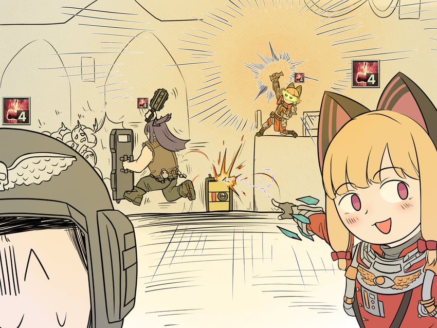sensei, yuuka, doodle sensei, momoi, midori, and 1 more (blue archive and 2 more) drawn by spartagordon