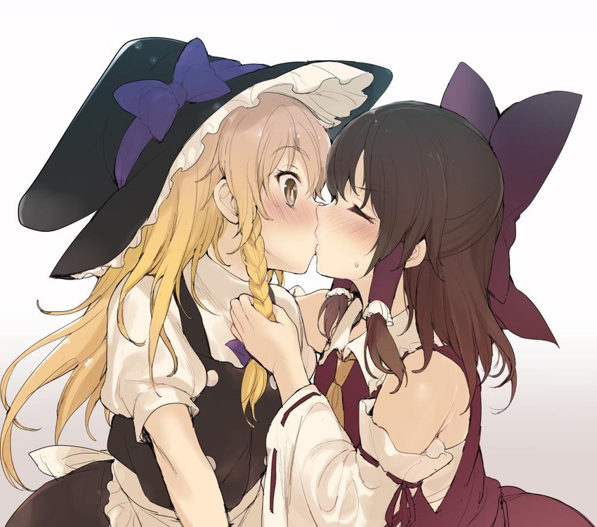 hakurei reimu, kirisame marisa, uzuki, and reu (touhou and 1 more) drawn by mutsutake