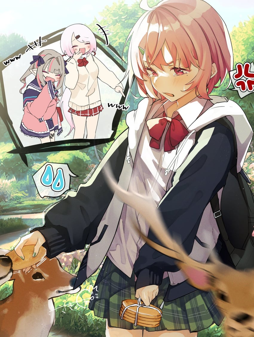 makaino ririmu, shiina yuika, and sasaki saku (nijisanji) drawn by sakippo_(sakippo0)