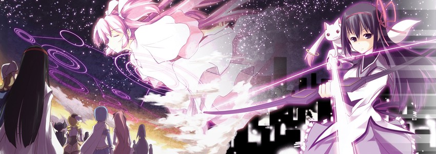 akemi homura, kaname madoka, miki sayaka, sakura kyoko, tomoe mami, and 2 more (mahou shoujo madoka magica) drawn by akiyama_nenehisa