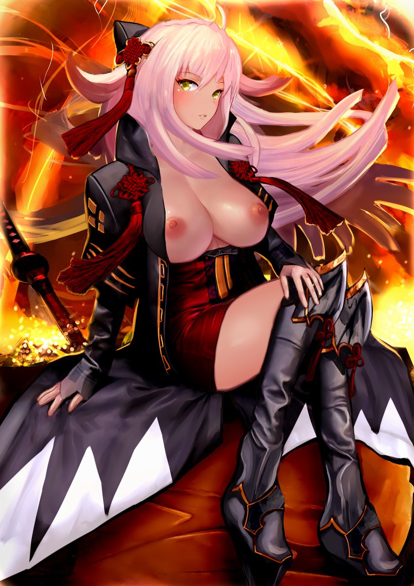 okita souji and okita souji alter (fate and 1 more) drawn by aruuin