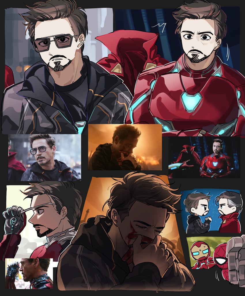 spider-man, tony stark, iron man, doctor strange, and robert downey jr. (marvel and 3 more) drawn by chjjlold