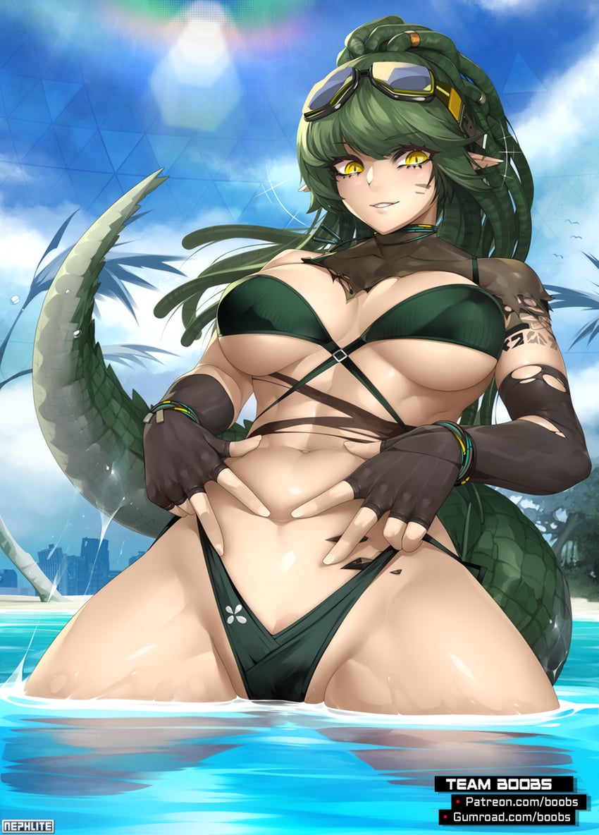 gavial and gavial the invincible (arknights) drawn by nephlite