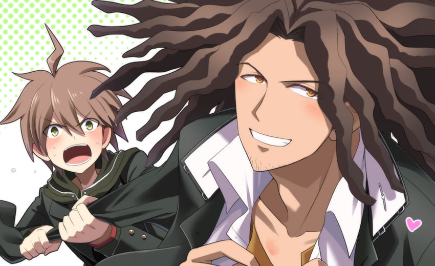 naegi makoto and hagakure yasuhiro (danganronpa and 1 more) drawn by kajiwara_io