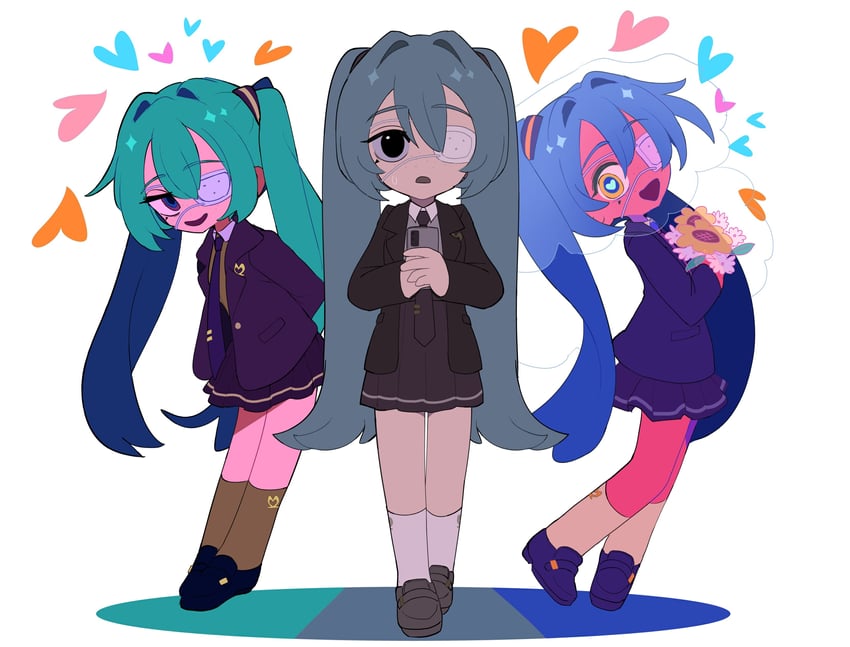 hatsune miku (vocaloid and 1 more) drawn by citroskull