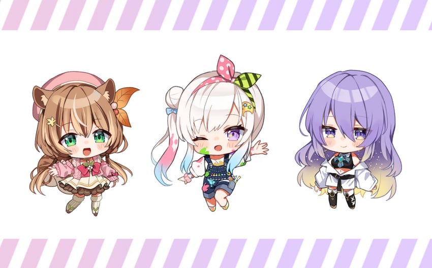 moona hoshinova, ayunda risu, and airani iofifteen (hololive and 1 more) drawn by noi_mine
