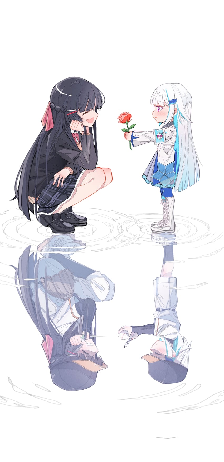 tsukino mito and lize helesta (nijisanji) drawn by kyan_(wstckhl)