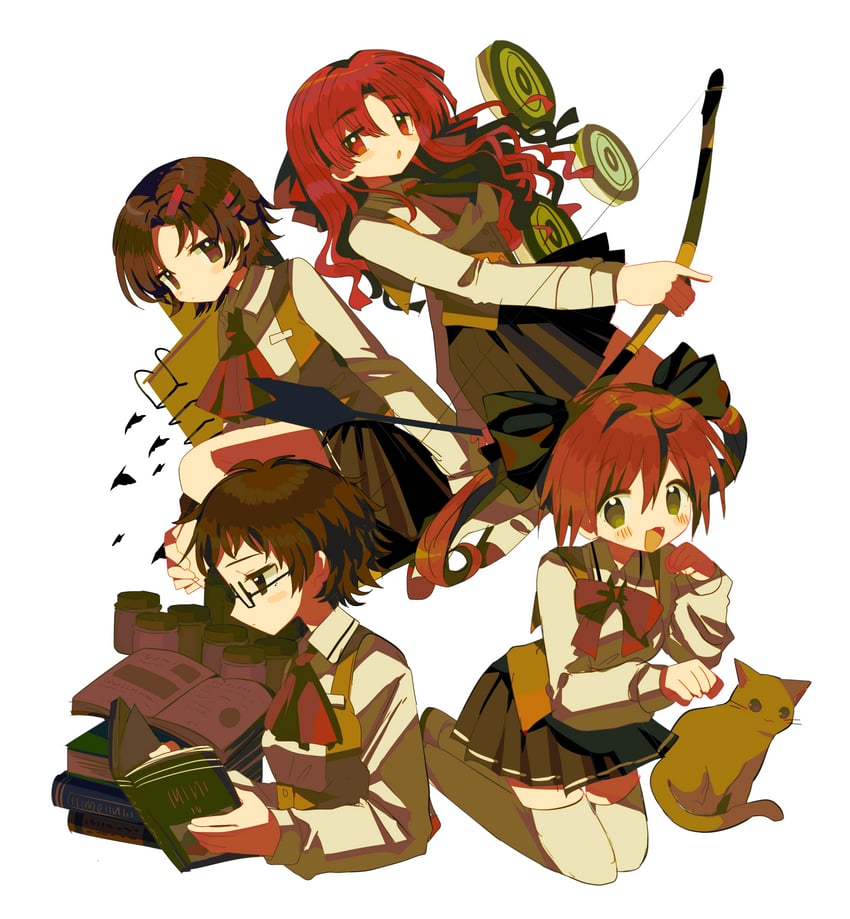 ueno koyori, tamachi mahiru, takada nozomi, and meguro miyuki (sayonara wo oshiete) drawn by usagi_nui
