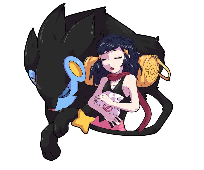 dawn and luxray (pokemon and 1 more) drawn by positibe